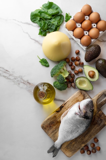 Free Photo delicious ingredients for keto diet