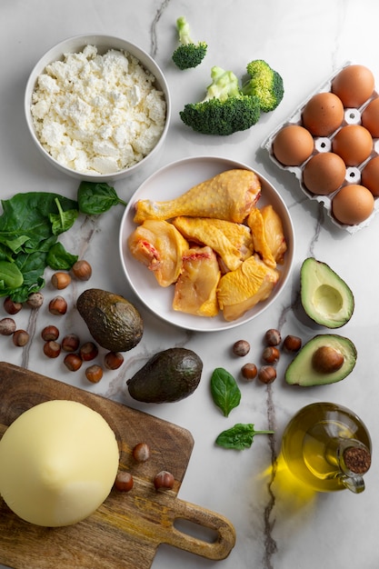 Free Photo delicious ingredients for keto diet