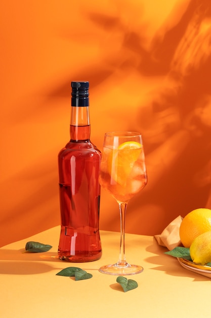 Free photo delicious italian cocktail with realistic background