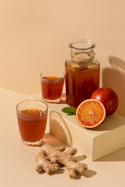 Delicious kombucha drink arrangement