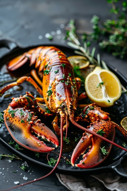 Free Photo delicious lobster gourmet seafood