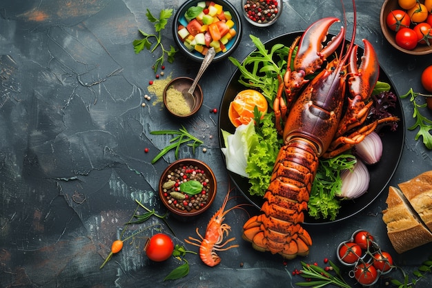 Free Photo delicious lobster gourmet seafood