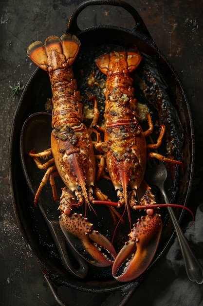 Free Photo delicious lobster gourmet seafood