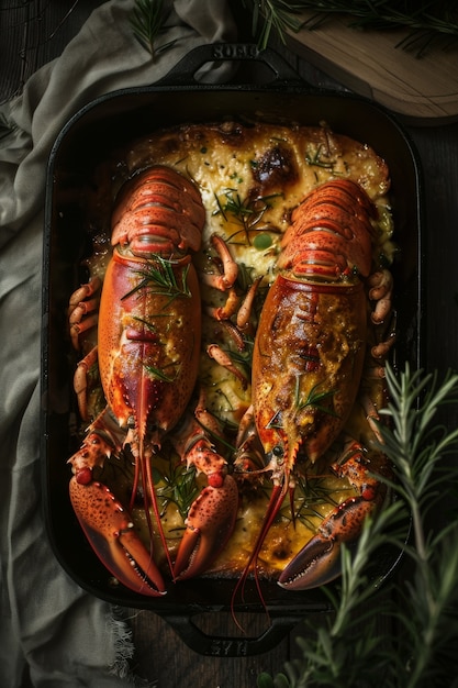 Free Photo delicious lobster gourmet seafood