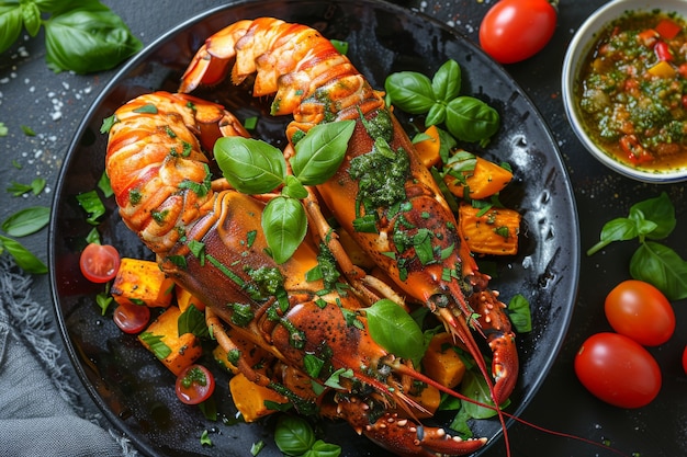 Free photo delicious lobster gourmet seafood