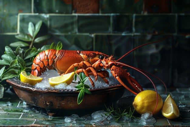 Delicious lobster gourmet seafood