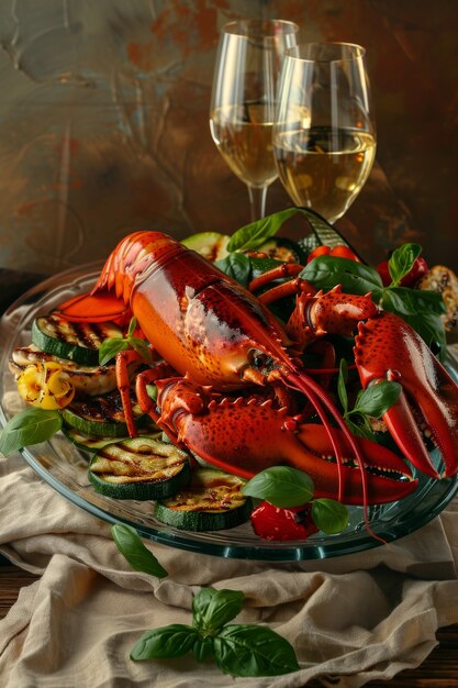 Delicious lobster gourmet seafood