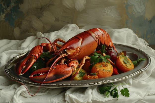 Free photo delicious lobster gourmet seafood