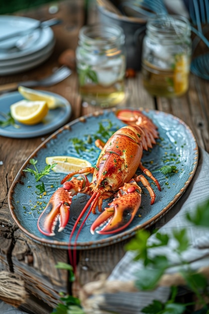 Free photo delicious lobster gourmet seafood