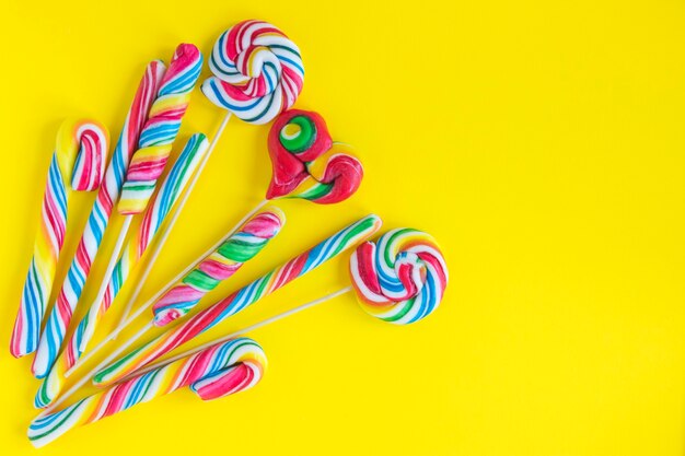 Delicious lollipops and candy canes