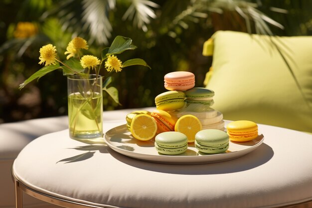 Delicious macarons arrangement