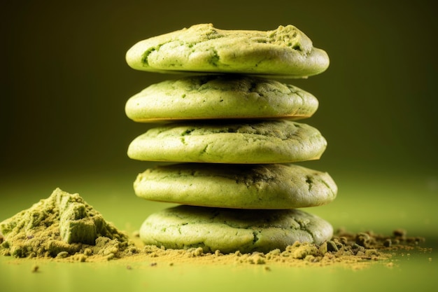 Free photo delicious matcha cookies arrangement