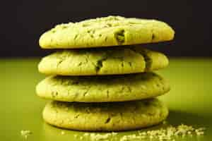 Free photo delicious matcha cookies arrangement