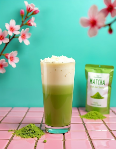 Free photo delicious matcha tea scene