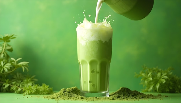 Free photo delicious matcha tea scene