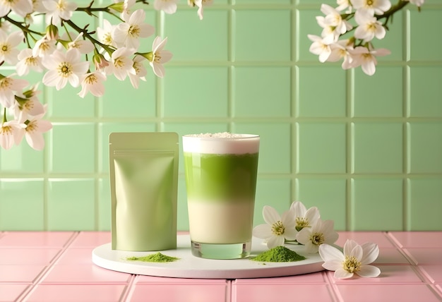 Free photo delicious matcha tea scene