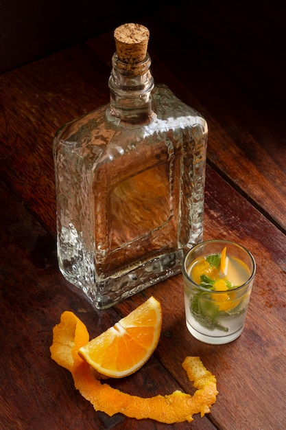 Free photo delicious mezcal alcoholic beverage arrangement