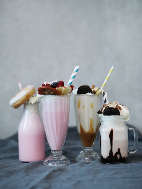 Free photo delicious milkshakes