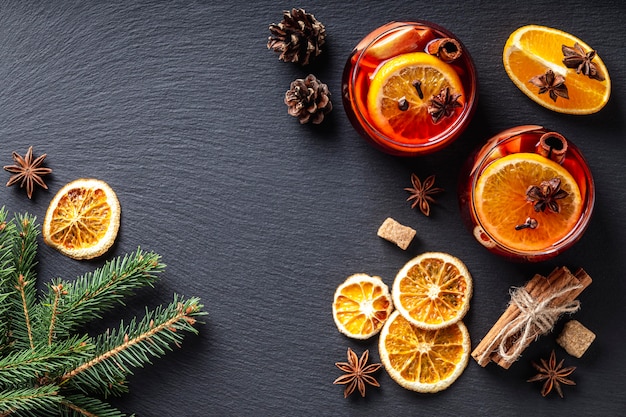 Free photo delicious mulled wine concept with copy space