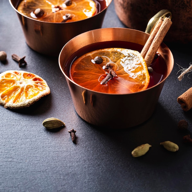 Free Photo delicious mulled wine drink concept