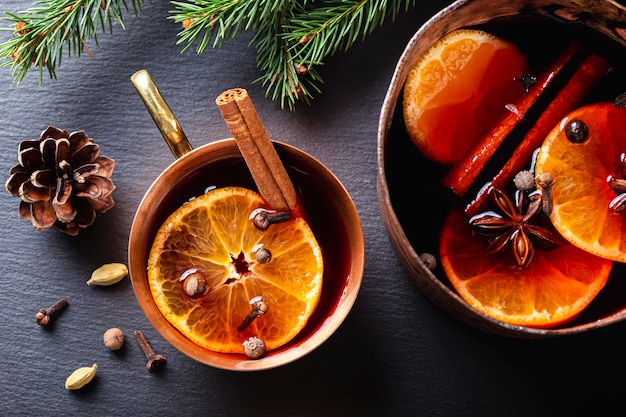 Free photo delicious mulled wine drink concept