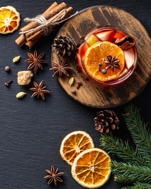 Free photo delicious mulled wine drink concept