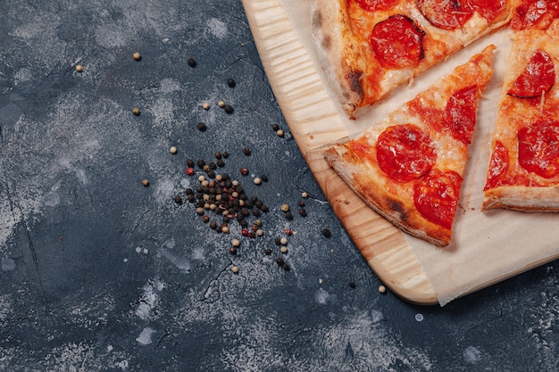 Delicious Neapolitan pizza on a board