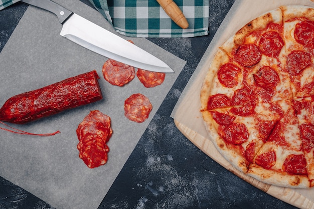 Delicious Neapolitan pizza on a board