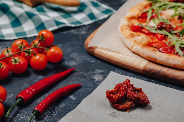 Delicious Neapolitan pizza on a board