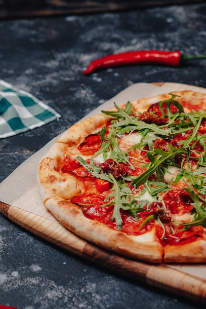 Delicious Neapolitan pizza on a board