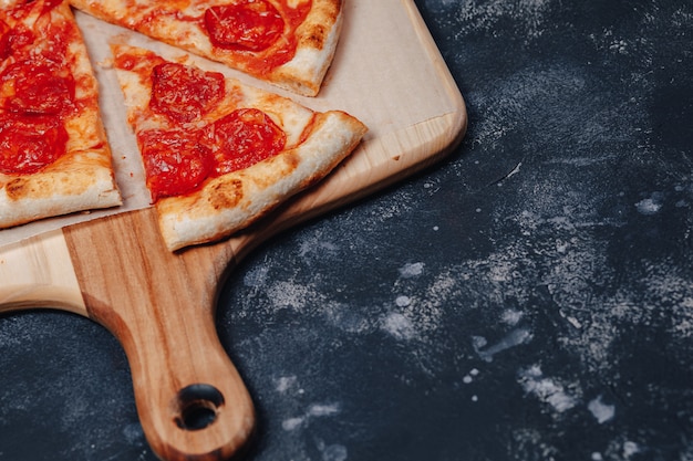 Delicious Neapolitan pizza on a board