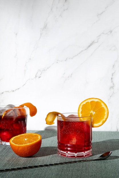 Delicious negroni cocktails assortment