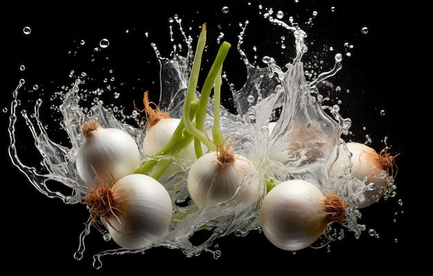 Free Photo delicious onions with water