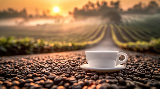 Delicious organic coffee still life