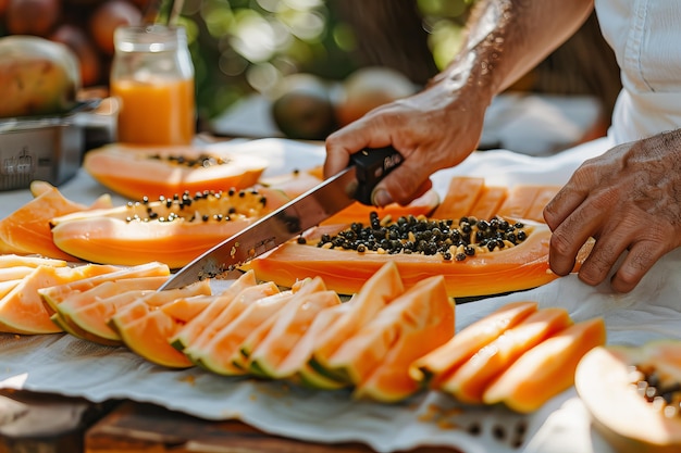 Free photo delicious  papaya still life