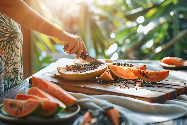 Free photo delicious  papaya still life