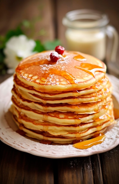 Free photo delicious photorealistic pancakes