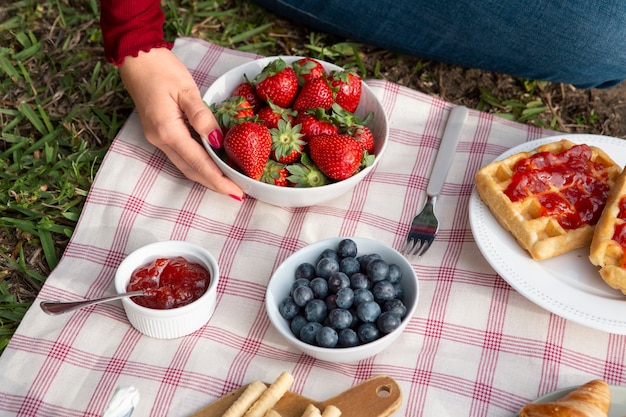 Free photo delicious picnic still life