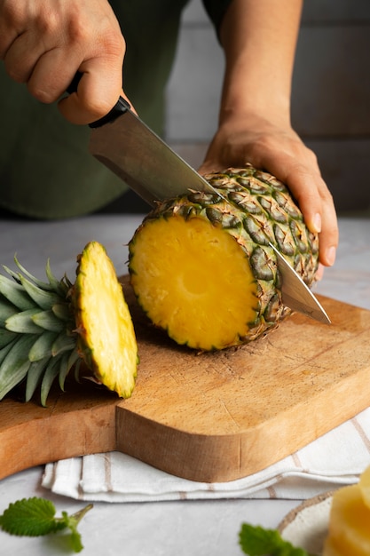 Free Photo delicious pineapple still life