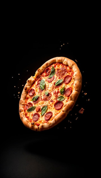 Free photo delicious pizza in studio