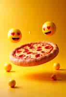 Free photo delicious pizza with emojis