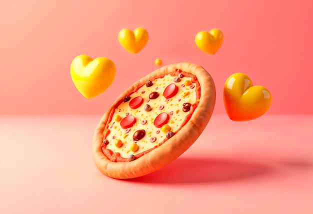 Delicious pizza with emojis