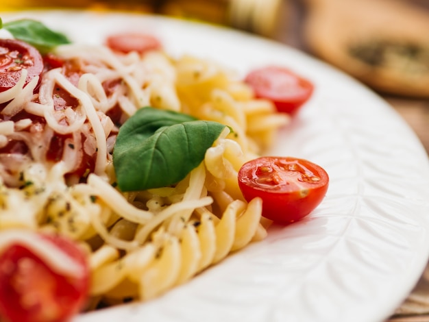 Delicious plate of italian pasta