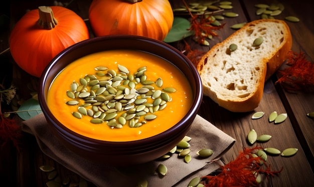 Free photo delicious pumpkin meal indoors