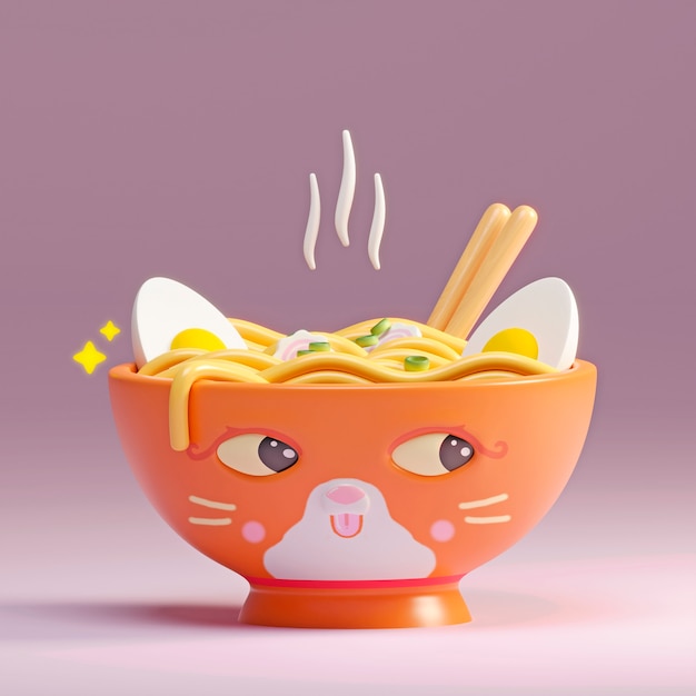 Free photo delicious ramen with chopsticks arrangement