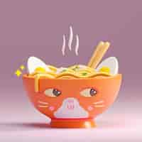 Free photo delicious ramen with chopsticks arrangement