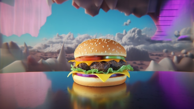 Free photo delicious realistic burger