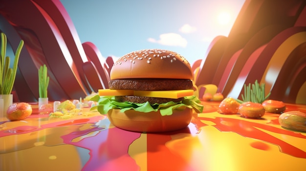 Free Photo delicious realistic burger