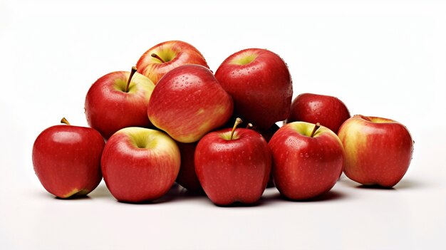 Delicious red apples in studio