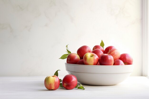 Delicious red apples in studio